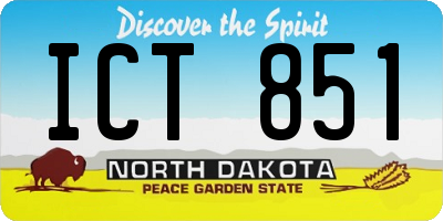 ND license plate ICT851