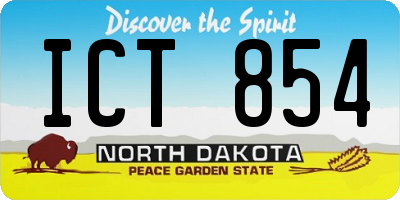 ND license plate ICT854