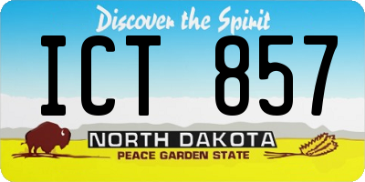 ND license plate ICT857