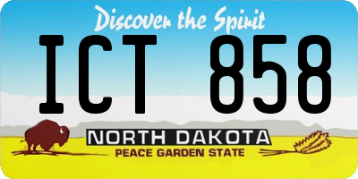 ND license plate ICT858