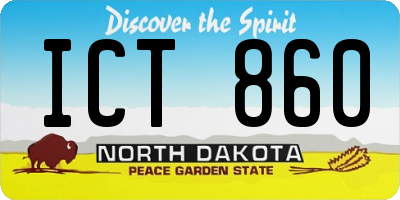 ND license plate ICT860