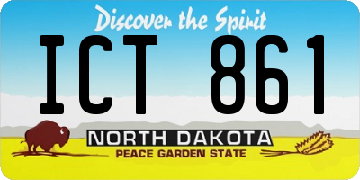 ND license plate ICT861