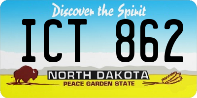 ND license plate ICT862