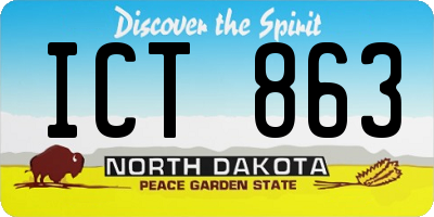 ND license plate ICT863