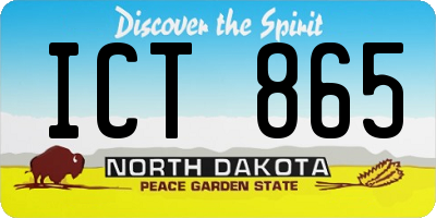 ND license plate ICT865