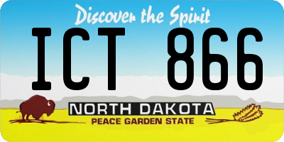 ND license plate ICT866