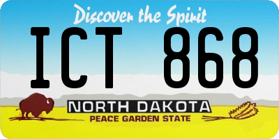 ND license plate ICT868