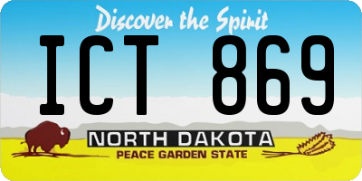 ND license plate ICT869