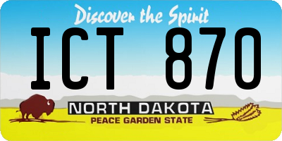 ND license plate ICT870