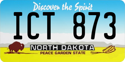 ND license plate ICT873