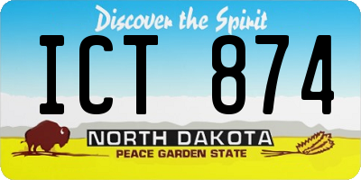 ND license plate ICT874