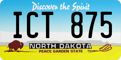 ND license plate ICT875