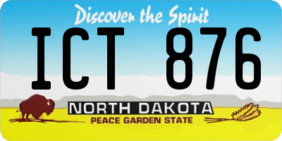 ND license plate ICT876