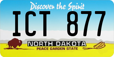 ND license plate ICT877