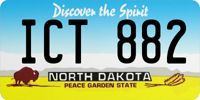 ND license plate ICT882