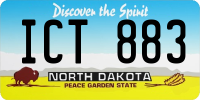 ND license plate ICT883