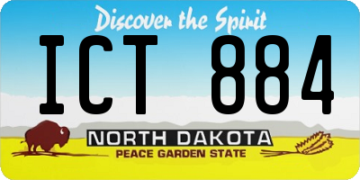 ND license plate ICT884