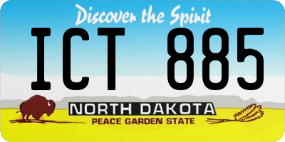ND license plate ICT885