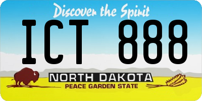 ND license plate ICT888