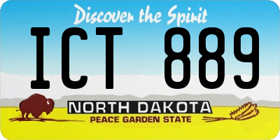 ND license plate ICT889