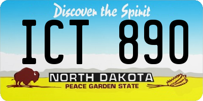 ND license plate ICT890