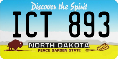 ND license plate ICT893