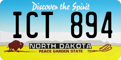 ND license plate ICT894