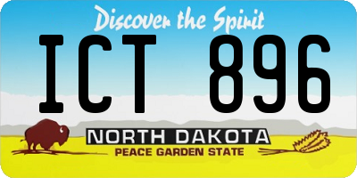 ND license plate ICT896