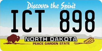 ND license plate ICT898