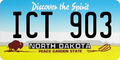 ND license plate ICT903