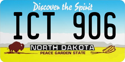 ND license plate ICT906