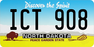 ND license plate ICT908