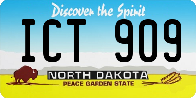 ND license plate ICT909