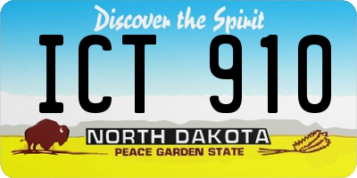 ND license plate ICT910