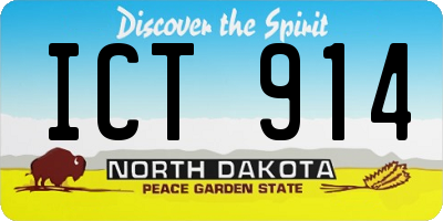 ND license plate ICT914