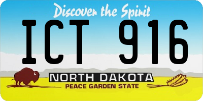 ND license plate ICT916