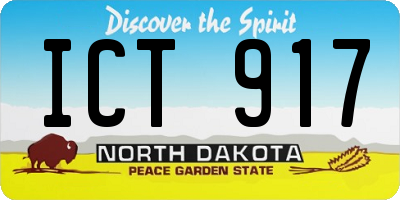 ND license plate ICT917