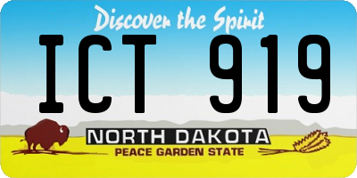 ND license plate ICT919