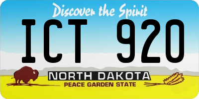 ND license plate ICT920