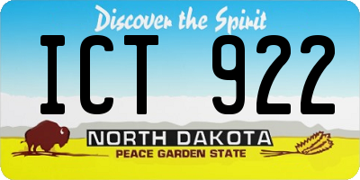 ND license plate ICT922