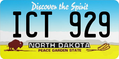 ND license plate ICT929