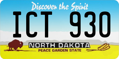 ND license plate ICT930