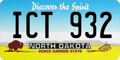 ND license plate ICT932