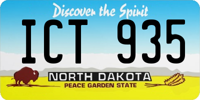 ND license plate ICT935