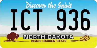 ND license plate ICT936