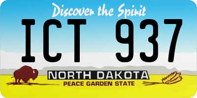 ND license plate ICT937