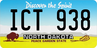 ND license plate ICT938