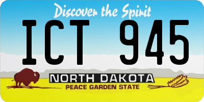 ND license plate ICT945