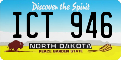 ND license plate ICT946