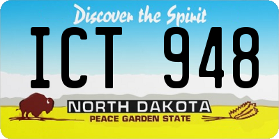 ND license plate ICT948